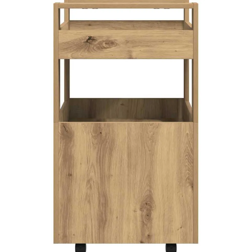 vidaXL Keuken Trolley artisanaal eikenkleurig 60 x 45 x 80 cm