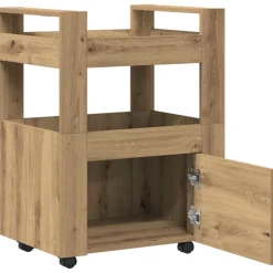vidaXL Keuken Trolley artisanaal eikenkleurig 60 x 45 x 80 cm
