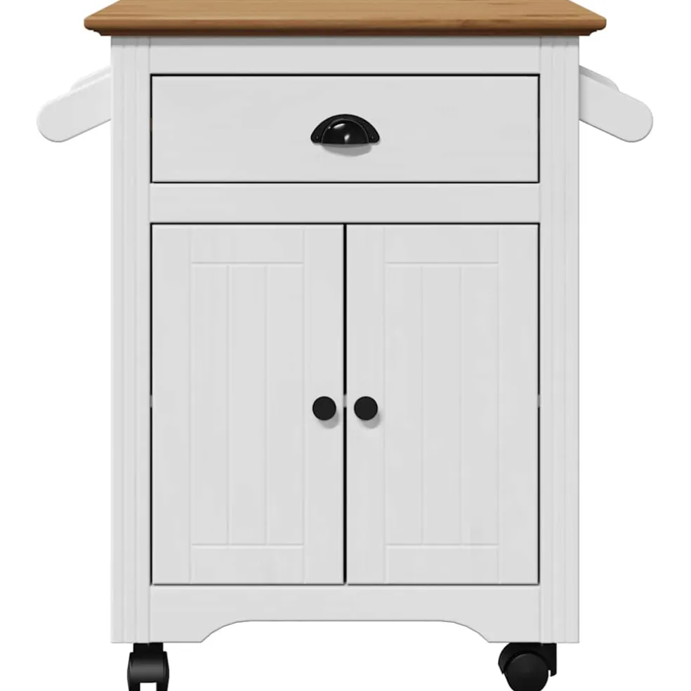 vidaXL Keukentrolley BODO 72x45x80 cm wit en bruin