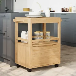 vidaXL Keuken Trolley FLORO Wasbruin 72,5 x 45 x 80 cm