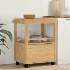 vidaXL Keuken Trolley FLORO Wasbruin 72,5 x 45 x 80 cm