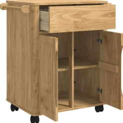 vidaXL Keuken Trolley FLORO Wasbruin 72,5 x 45 x 80 cm