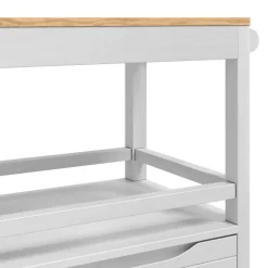 vidaXL Keuken Trolley FLORO Wit 72,5 x 45 x 80 cm Massief Vurenhout