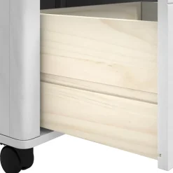 vidaXL Keuken Trolley FLORO Wit 72,5 x 45 x 80 cm Massief Vurenhout