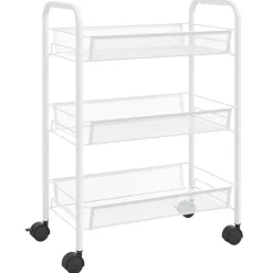 vidaXL Keukentrolley 3-laags 46x26x54 cm ijzer wit