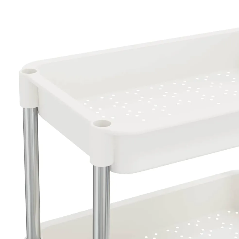 vidaXL Keukentrolley 5-laags 42x29x128 cm ijzer en ABS wit