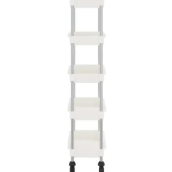vidaXL Keukentrolley 5-laags 42x29x128 cm ijzer en ABS wit