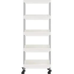 vidaXL Keukentrolley 5-laags 42x29x128 cm ijzer en ABS wit