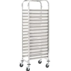 vidaXL Keukentrolley 16-laags 38x55x163 cm roestvrij staal