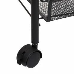 vidaXL Keukentrolley 3-laags 46x26x64 cm ijzer zwart