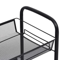 vidaXL Keukentrolley 3-laags 46x26x64 cm ijzer zwart