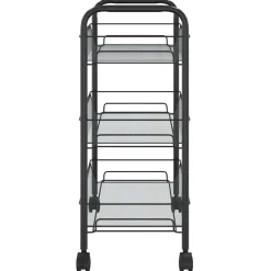 vidaXL Keukentrolley 3-laags 46x26x64 cm ijzer zwart