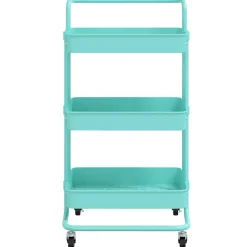 vidaXL Keukentrolley 3-laags 42x35x85 cm ijzer en ABS turquoise