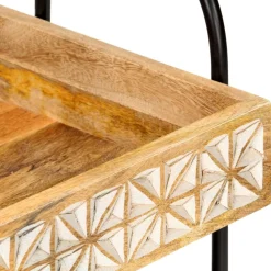 vidaXL Keukentrolley 3-laags 46x30x76 cm massief mangohout