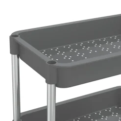 vidaXL Keukentrolley 5-laags 42x29x128 cm ijzer en ABS grijs