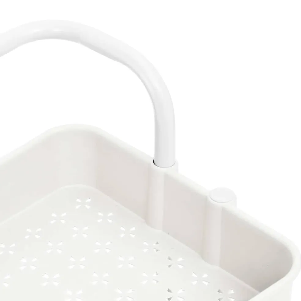 vidaXL Keukentrolley 3-laags 42x35x85 cm ijzer en ABS wit