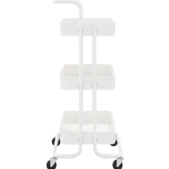 vidaXL Keukentrolley 3-laags 42x35x85 cm ijzer en ABS wit