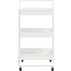 vidaXL Keukentrolley 3-laags 42x35x85 cm ijzer en ABS wit
