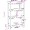 vidaXL Keukentrolley met Wielen Naturel 60 x 18 x 97 cm Bamboe
