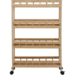 vidaXL Keukentrolley met Wielen Naturel 60 x 18 x 97 cm Bamboe