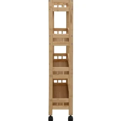 vidaXL Keukentrolley met Wielen Naturel 60 x 18 x 97 cm Bamboe