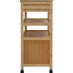 vidaXL Keukentrolley met Wielen Naturel 59,5 x 36 x 82 cm Bamboe