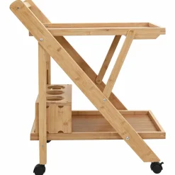 vidaXL Keukentrolley met Wielen Licht Bruin 65 x 40,5 x 76,5 cm Bamboe