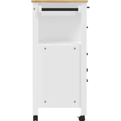 vidaXL Keukentrolley MONZA 84x40x88,5 cm massief grenenhout wit