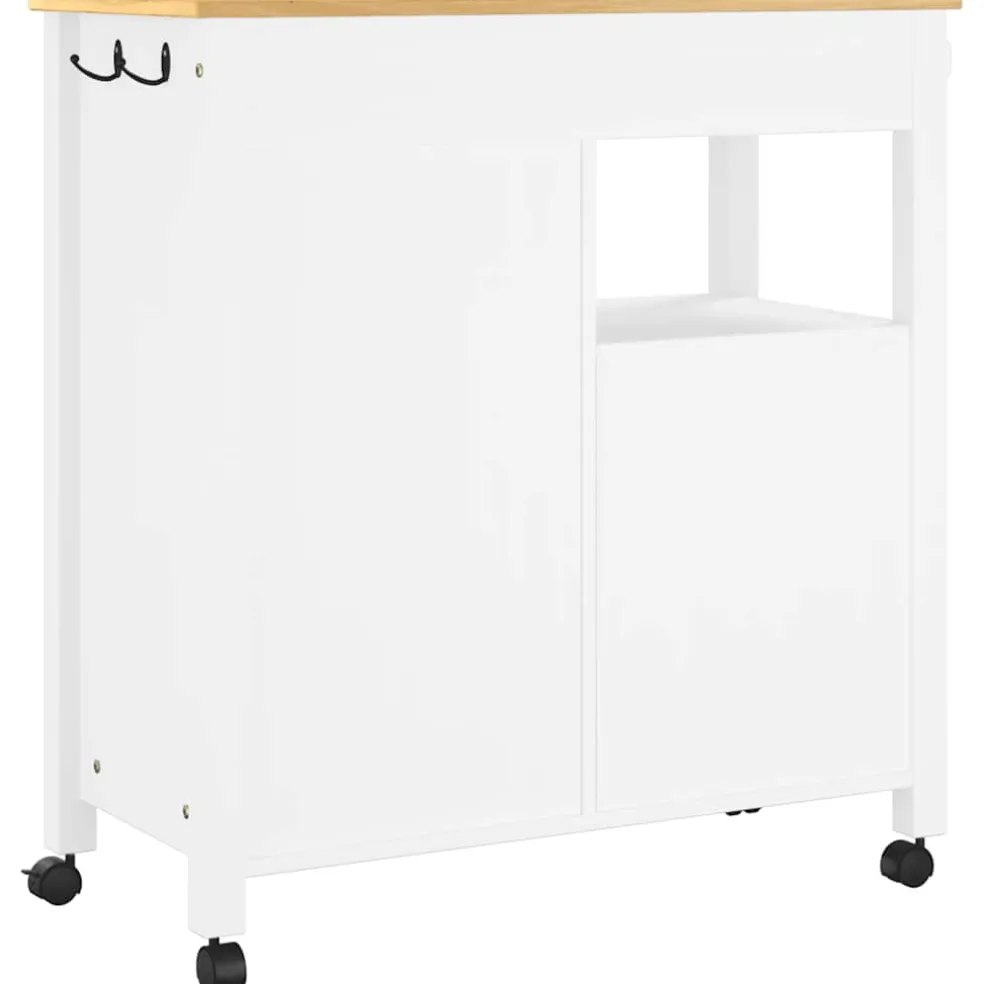 vidaXL Keukentrolley MONZA 84x40x88,5 cm massief grenenhout wit