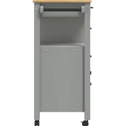 vidaXL Keukentrolley MONZA 84x40x88,5 cm massief grenenhout grijs