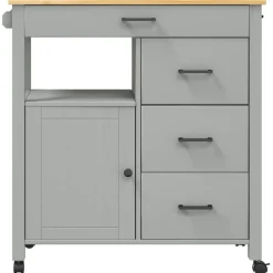 vidaXL Keukentrolley MONZA 84x40x88,5 cm massief grenenhout grijs