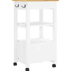 vidaXL Keukentrolley MONZA 48x40x88,5 cm massief grenenhout