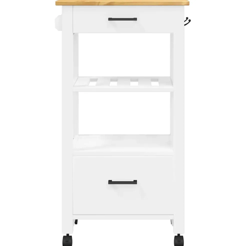 vidaXL Keukentrolley MONZA 48x40x88,5 cm massief grenenhout