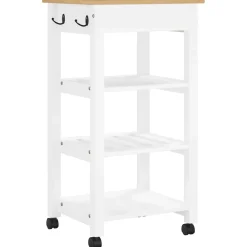 vidaXL Keukentrolley MONZA 48x40x88,5 cm massief grenenhout