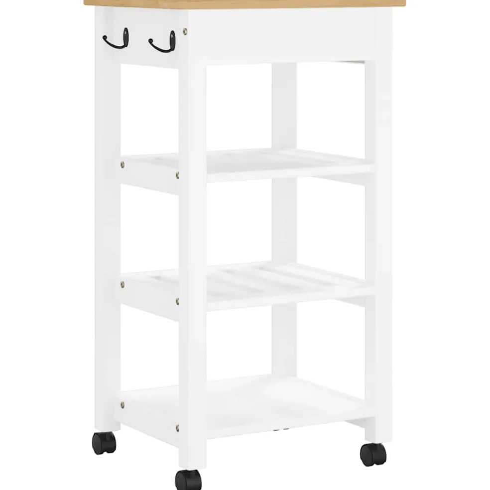 vidaXL Keukentrolley MONZA 48x40x88,5 cm massief grenenhout