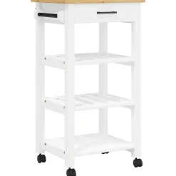 vidaXL Keukentrolley MONZA 48x40x88,5 cm massief grenenhout