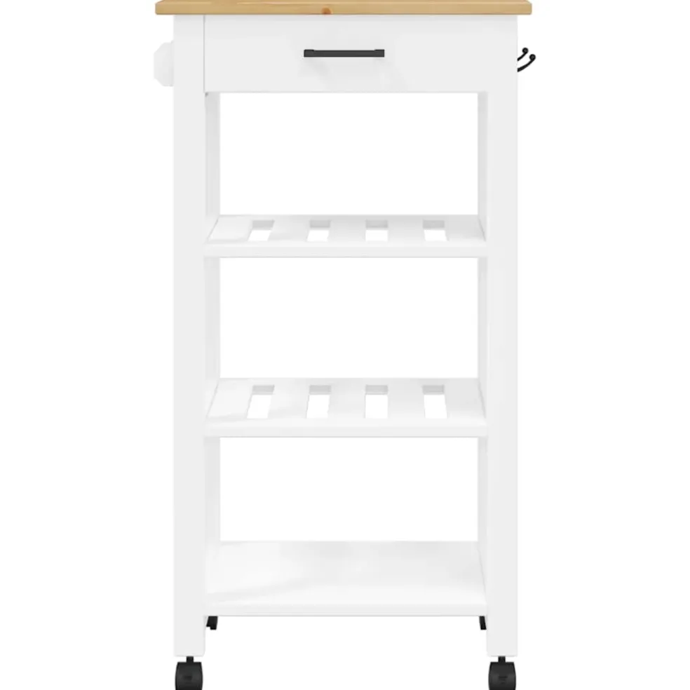 vidaXL Keukentrolley MONZA 48x40x88,5 cm massief grenenhout