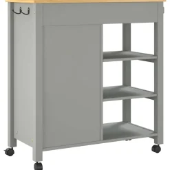 vidaXL Keukentrolley MONZA 84x40x88,5 cm massief grenenhout grijs