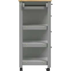vidaXL Keukentrolley MONZA 84x40x88,5 cm massief grenenhout grijs