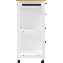 vidaXL Keukentrolley MONZA 84x40x88,5 cm massief grenenhout wit