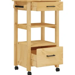 vidaXL Keukentrolley MONZA 48x40x88,5 cm massief grenenhout