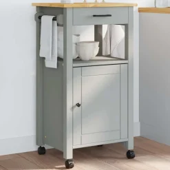 vidaXL Keukentrolley MONZA 48x40x88,5 cm massief grenenhout