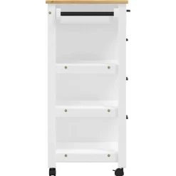 vidaXL Keukentrolley MONZA 84x40x88,5 cm massief grenenhout wit