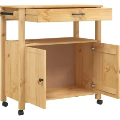vidaXL Keukentrolley MONZA 84x40x88,5 cm massief grenenhout honingwas