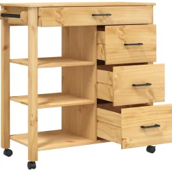 vidaXL Keukentrolley MONZA 84x40x88,5 cm massief grenenhout honingwas