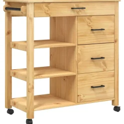 vidaXL Keukentrolley MONZA 84x40x88,5 cm massief grenenhout honingwas