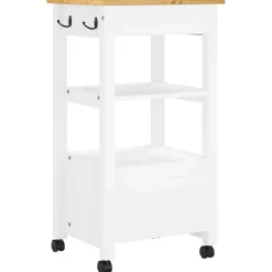 vidaXL Keukentrolley MONZA 48x40x88,5 cm massief grenenhout