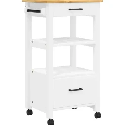 vidaXL Keukentrolley MONZA 48x40x88,5 cm massief grenenhout