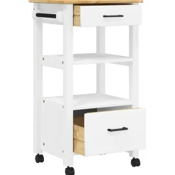 vidaXL Keukentrolley MONZA 48x40x88,5 cm massief grenenhout