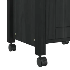vidaXL Keuken Trolley MONZA Zwart 48 x 40 x 88,5 cm Massief Vurenhout